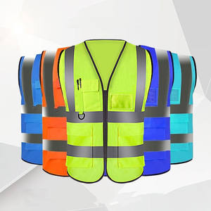 Straßen verkehrs sicherheits weste mit Logo mit mehreren Taschen Benutzer definierte reflektierende Fahrbahn sicherheit Weste Licht weste - Product Image 1