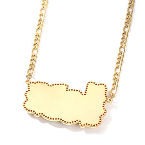 उविन जन्मदिन व्यक्तिगत स्टेनलेस स्टील डबल लेयर नाम प्लेट हार कस्टम 18k सोने की प्लेटेड उपहार गहने - Product Image 6