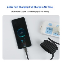 Câble de données magnétique tressé en alliage d'aluminium Type-C à charge rapide avec PD240W pour téléphones mobiles