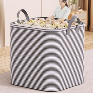 Clothing Organizer Storage Bag Rectangle Thickened Pinstripe Grey Bedroom Use - Product Image 4