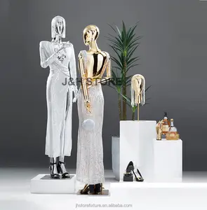 JH square shoulder luxury boutique adjustable gold mannequins female model female clothing store female full body