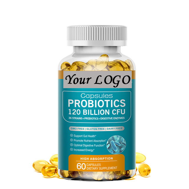 Private Label 60 Pieces 120 Billion CFU Gut Health Support Probiotics Softgels Capsules