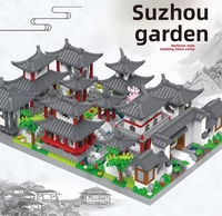 Blocs de construction pour enfants thème Suzhou jardin grande muraille 3D assemblage jouet décoration de bureau