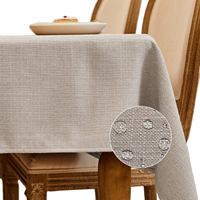 Nappe élégante rectangulaire épaisse en faux lin imperméable, résistante aux plis et lavable pour les dîners, les fêtes et les mariages
