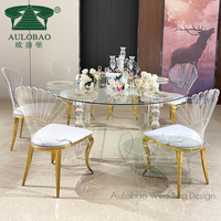 Table de mariage en acrylique transparent, de forme ronde, pour location d'événements, de fête