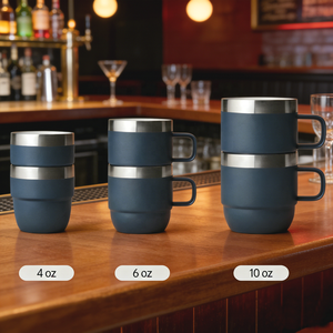 Tasse à café personnalisée de 8oz 10oz à double paroi en céramique intérieure et extérieure en acier inoxydable avec poignée - Product Image 5