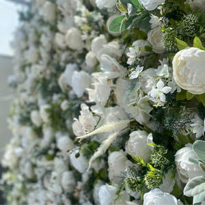 Panel de Pared de Flores Artificiales de 8x8 pies, Rollo de Fondo de Pared de Flores de Seda Blanca, Decoraciones de Boda con Flores de la Mañana - Product Image 3