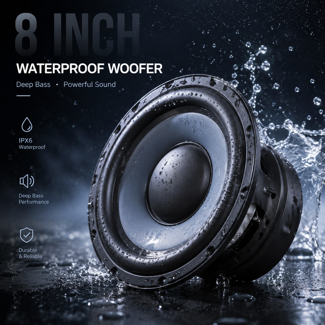 HAOCROWN Custom Waterproof 8 Inch Dc Operated Sound Speakers Passive Speaker Accessories Horn Driver for Home Theater