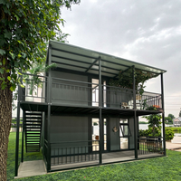 Maison extensible de luxe préfabriquée à deux ailes et double couche de 20 pieds, petite villa pour location en resort de luxe ou Airbnb avec cuisine