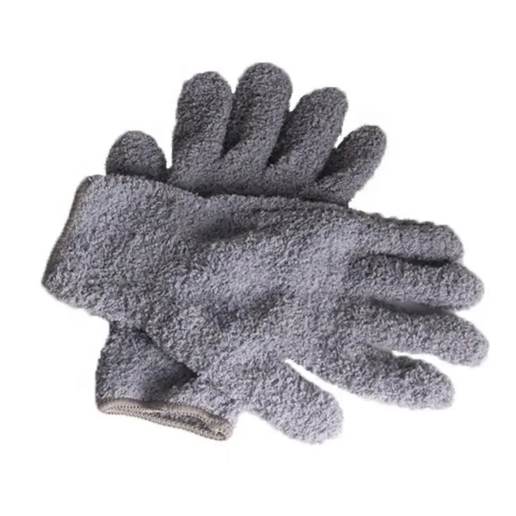 Luvas de microfibra macia absorvente, 5 dedos para carro poeira cinco dedos auto cuidados lavagem luva com chenille mit toalha detalhamento
