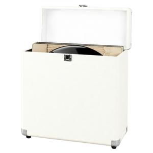 Boîte de rangement rectangulaire <span class=keywords><strong>vintage</strong></span> en plastique pour collectionneur de <span class=keywords><strong>Victrola</strong></span>, capacité de 30+ disques vinyles, portable et robuste - Product Image 1