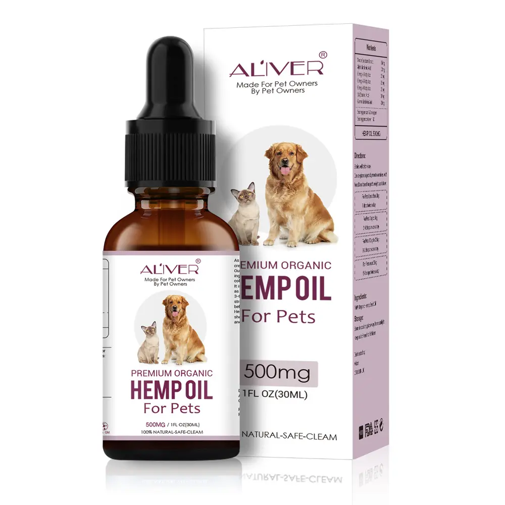 ALIVER – huile essentielle de chanvre, huile de graines de chanvre biologique pour chiens et chats, marque de vente en gros, anti-douleur