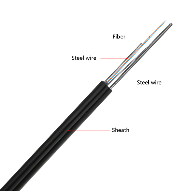 OS2 Single Mode 1/2/4/6 Cores Messenger Wire LSZH 1-6 Cores Fiber Optic Drop Cable for FTTH Outdoor
