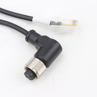 Cable de Transmisión de Señal M12 Aviation Hembra a RJ45, Cable Ethernet Industrial, Cable de Conexión Impermeable para Sensor