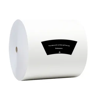 Rollo de papel de fila de taza recubierta de PE de grado alimenticio, para hacer café caliente de una sola pared, desechable, recubierto de PE