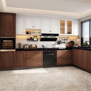 Muebles de Cocina Modulares de Alta Gama, Diseño Personalizado, en Blanco Moderno y Madera de Nogal, para Apartamentos y Villas de Lujo - Product Image 1