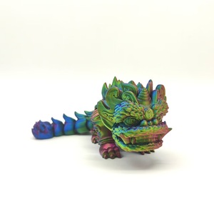 Figurine de danse du lion imprimée en 3D avec articulations mobiles - Cadeau de collection porte-bonheur pour garçons et filles - Product Image 3