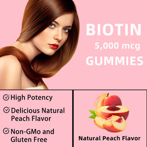 Direct From Factory Biotin Gummies Support Healthy <b>Hair</b> Nails & Skin Immune Support Beauty Supplement Gummies - Product Image 3