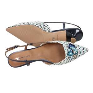รองเท้าส้นสูงแบบสวม Tamaris Donna สีเบจ/น้ำเงิน ส้นสูง 4 ซม. - Product Image 6