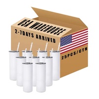 Gobelets isothermes en acier inoxydable à double paroi, 20 oz, avec paille droite, mug à café, isolation sous vide, gobelets à eau blancs, blancs pour sublimation