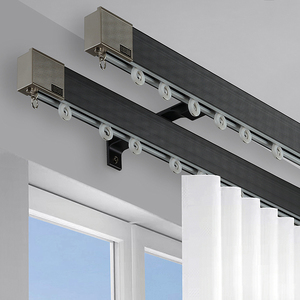 Hợp kim nhôm hiện đại hình vuông màu đen chất lượng cao rèm nhà theo dõi Vòng Rèm có thể thu vào thanh Roman 6.7m chiều dài tường - Product Image 1