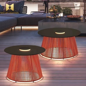 Lampada da <span class=keywords><strong>Tavolo</strong></span> Moderna in <span class=keywords><strong>Rattan</strong></span> con LED, Impermeabile IP65, Alimentata a Energia Solare per Esterni, Patio, Giardino, Cortile - Product Image 1