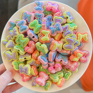 Colorful <b>Bow</b> Straight Hole Jewelry <b>Hair</b> Accessories DIY Handmade Semi-finished <b>Hair</b> Rope Material Keychain Jewelry Beads - Product Image 1