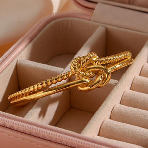 2025 New Collection Customized Wholesale Simple Twisted <b>Knot</b> <b>Bracelet</b> Cuff Bangle for Women Fashion <b>Bracelets</b> - Product Image 3