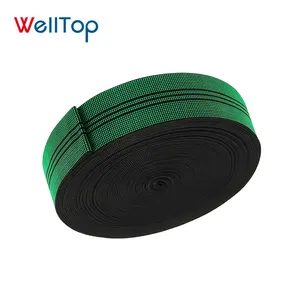 17.001 WELLTOP Custom 50m Furniture Webbing Green Color Sofa Webbing Upholstery Band Belts Elastic Webbing Tape