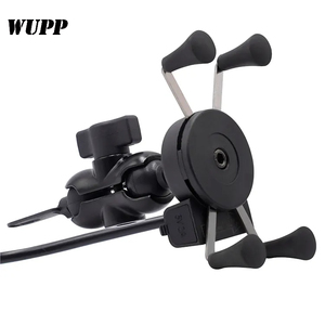 Pemegang Ponsel Motor Universal Anti Air Empat Pegangan dengan Pengisi Daya USB - Product Image 2