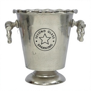 Seau à glace décoratif en argent avec poignée, refroidisseur à champagne, meilleur prix, refroidisseur à vin en aluminium pour les fournitures de fête - Product Image 1