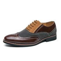 Chaussures Oxford Brogue pour Hommes, avec Design Bicolore et Lacets, Idéales pour les Occasions Formelles, les Tenues Décontractées Professionnelles et les Soirées