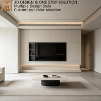 Meuble TV mural sur mesure avec service de conception clé en main et grand espace de rangement dissimulé
