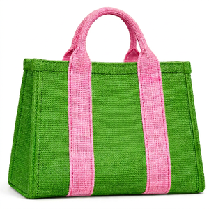 Sac fourre-tout en jute résistant à l'eau Alpha Kapa Alpha AKA Sorority avec fermeture éclair, élégant sac à main à lettres grecques pour les membres de la sororité AKA - Product Image 1