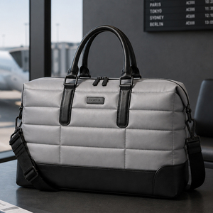 Customized Logo New Luxury Color Blocking Quilted <b>Travel</b> Duffle <b>Bag</b> PU Leather Large Capacity Luggage Messenger <b>Bag</b> for <b>Weekend</b> - Product Image 2