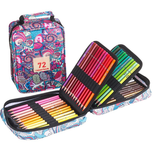Ensemble de crayons de couleur multi-fentes personnalisés 72/120/180 couleurs dans un étui en nylon zippé pour fournitures artistiques - Product Image 1