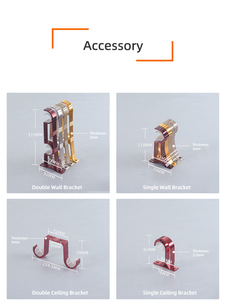 <span class=keywords><strong>Varilla</strong></span> romana de poste de cortina única tallada moderna con remates y soportes de <span class=keywords><strong>aluminio</strong></span> torcidos <span class=keywords><strong>Varilla</strong></span> de cortina única larga para un toque elegante - Product Image 3