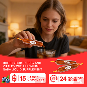 مشروب تعزيز NAD+ بتركيز 1200 ملغ، 15 مل، <span class=keywords><strong>10</strong></span> عبوات، مكمل سائل NAD، نيكوتيناميد ريبوسيد للطاقة والتركيز وإصلاح الحمض النووي ومكافحة الشيخوخة للبالغين - Product Image 4