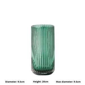 <span class=keywords><strong>Vase</strong></span> européen créatif <span class=keywords><strong>vert</strong></span> à rayures verticales en <span class=keywords><strong>verre</strong></span>, arrangeur moderne de fleurs fraîches pour mariage, <span class=keywords><strong>bouteille</strong></span> de vie transparente - Product Image 6