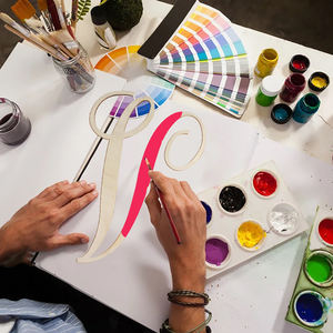 DIY Peinture Porte Cintre Décoration Murale Alphabet Anniversaire Mariage Décoration <span class=keywords><strong>Calligraphie</strong></span> Vigne Monogramme Bois Lettres - Product Image 3