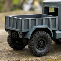 Camion de transport militaire RC 6 roues 2.4G télécommandé prêt à l'emploi, jouet électrique avec chargeur, cadeau pour enfants - Métal, niveau expert, intérieur-extérieur, fonction de suivi