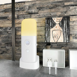 Luz Nocturna LED Pequeña, Cuadrada, Moderna, Recargable por USB, con Sensor de Movimiento, Luz Blanca Cálida, Regulable, para Dormitorio o Pasillo - Product Image 3