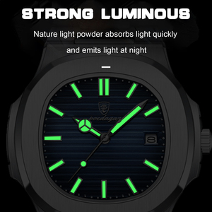<span class=keywords><strong>Montre</strong></span>-bracelet <span class=keywords><strong>de</strong></span> <span class=keywords><strong>luxe</strong></span> Poedagar pour homme, <span class=keywords><strong>montre</strong></span> carrée pour homme, étanche, lumineuse, date, acier inoxydable, quartz. - Product Image 4
