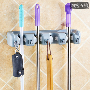 Estante organizador de pared para fregona, soporte de escoba, organizador, perchas de escoba, gancho de almacenamiento - Product Image 4