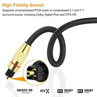 Câble audio optique coaxial Toslink plaqué or, fibre numérique mâle-mâle, 1M/2M/longueur personnalisable, pour home cinéma, haut-parleur, téléviseur