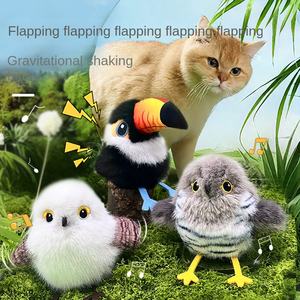 Peluş İnteraktif Kedi Oyuncağı, Hareketle Etkilenen, Ses Çıkaran, Uçan Kuş, İç Mekan Kedileri için Kanat Çırpan - Şarj Edilebilir, Çevre Dostu - Product Image 3