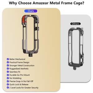 Estuche Protector Universal de Aluminio Amazear para Insta360 X5 con Desmontaje Rápido, Acceso Completo a los Botones y Protector de Lente de Silicona - Product Image 6