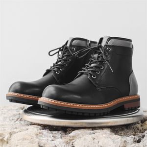 Botas de Tobillo para Hombre Maden, Duraderas, de Cuero Genuino, de Caña Alta, con Punta Redonda, Botas Vaqueras, Zapatos de Seguridad para el Trabajo - Product Image 2