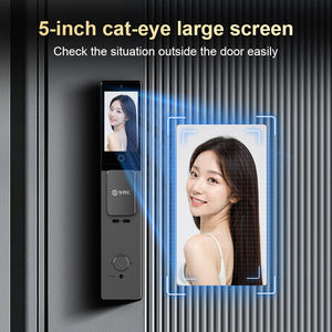 高端数控精密雕刻智能锁双摄像头人脸识别指纹密码家用智能门锁 - Product Image 5