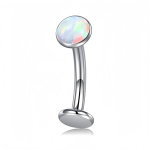 Anneau de nombril en acier inoxydable avec boule en zircon sertie de griffes pour bijoux de piercing corporel, cadeau unisexe - Product Image 5